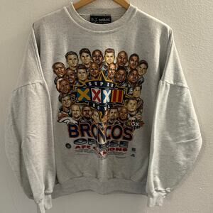 PJ Cotton VTG 1998 Denver Broncos SBXXXII Cartoon Character Crewneck Men's XL